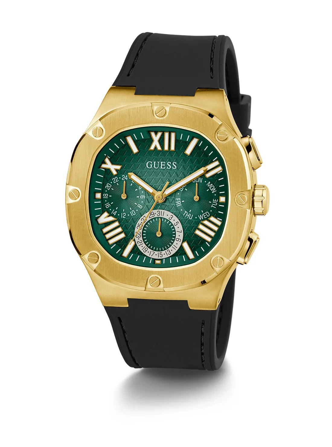 Green Gold Headline Silicone Watch