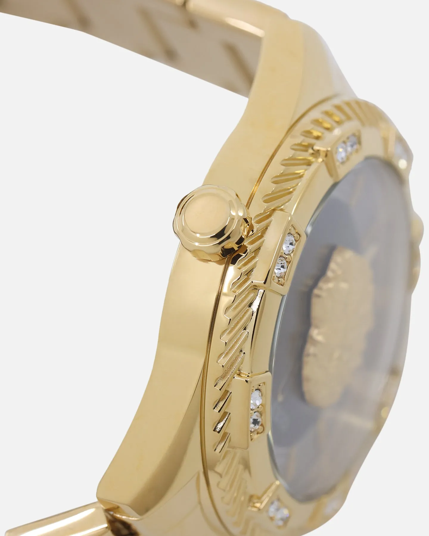 Guess Mainline Beast Crystal Bracelet Watch Gold