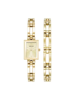Iconic Rectangular Case Bangle Watch Set