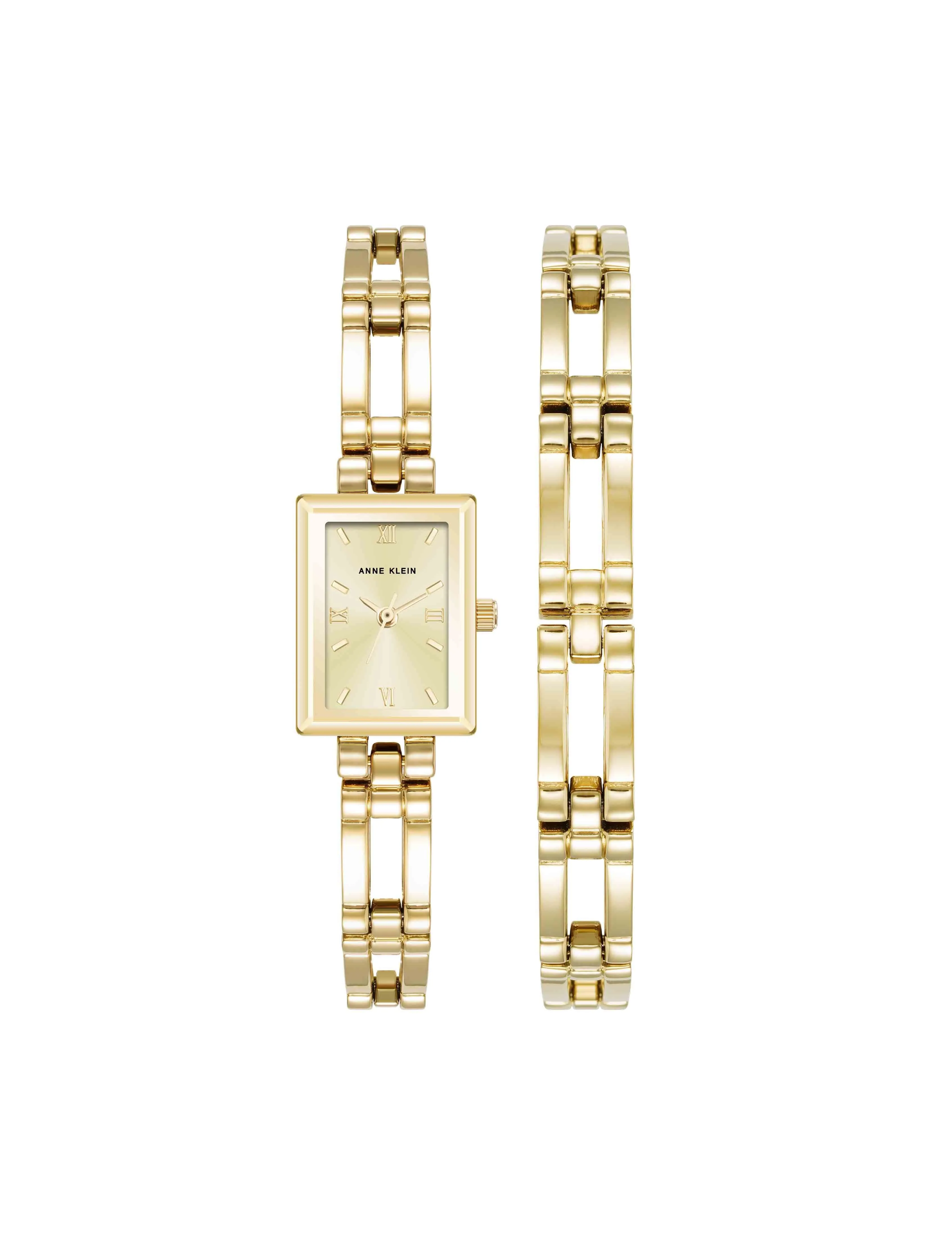 Iconic Rectangular Case Bangle Watch Set