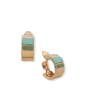 Inlaid Huggie Hoop Earring
