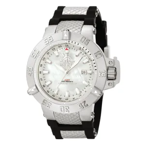 Invicta 0737 Men's Subaqua Noma Black Rubber Strap MOP Dial GMT Dive Watch