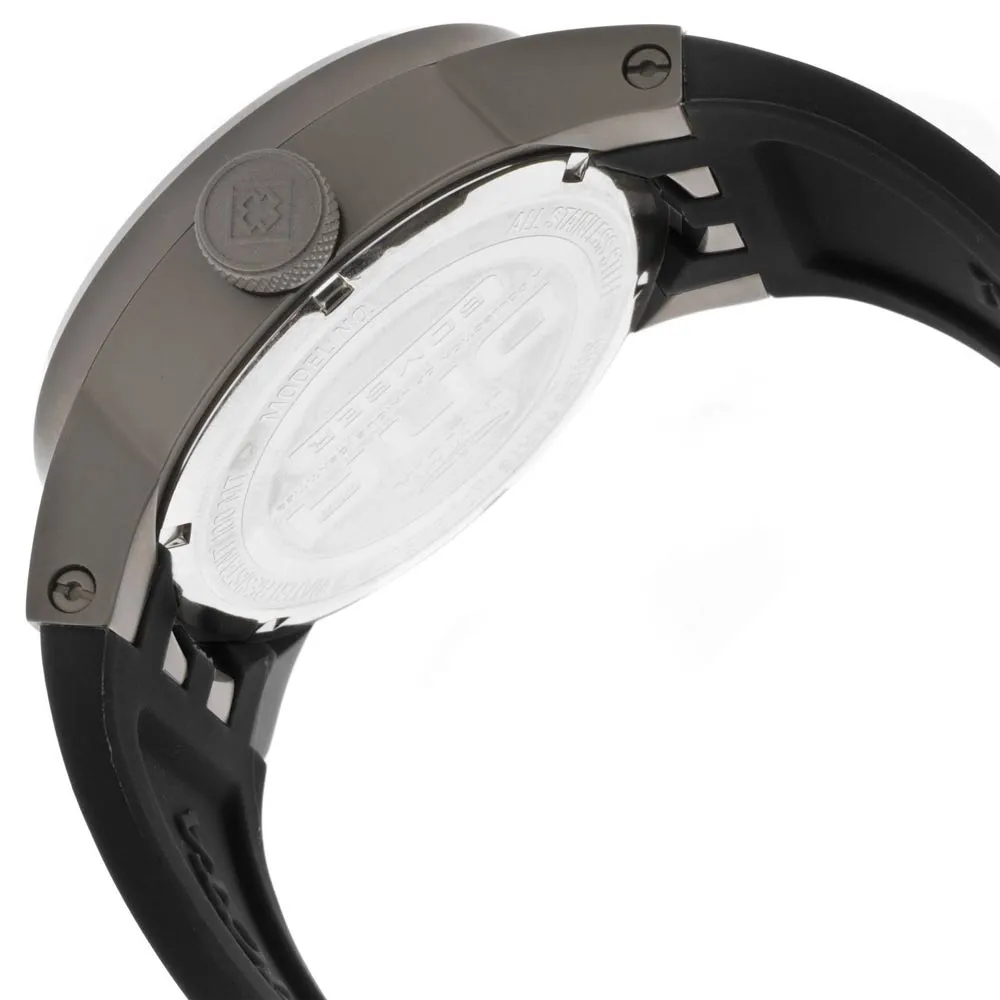 Invicta 11647 Men's DNA Bomber Silver Dial Black Rubber Strap Watch
