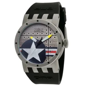 Invicta 11647 Men's DNA Bomber Silver Dial Black Rubber Strap Watch