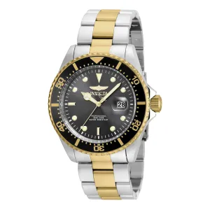 Invicta 22057 Men's Two Tone Yellow Steel Bracelet Quartz Pro Diver Grey Dial Date Watch