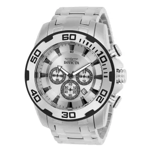 Invicta 22317 Men's Pro Diver Chronograph Silver Dial Stainless Steel Bracelet Quartz Watch