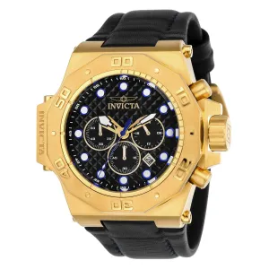Invicta 23103 Men's Akula Quartz Chronograph Black Dial Black Leather Strap Dive Watch