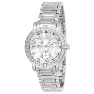 Invicta 4718 Women's Steel Bracelet Wildflower Chrono Diamond Mother of Pearl Dial Day-Date Watch