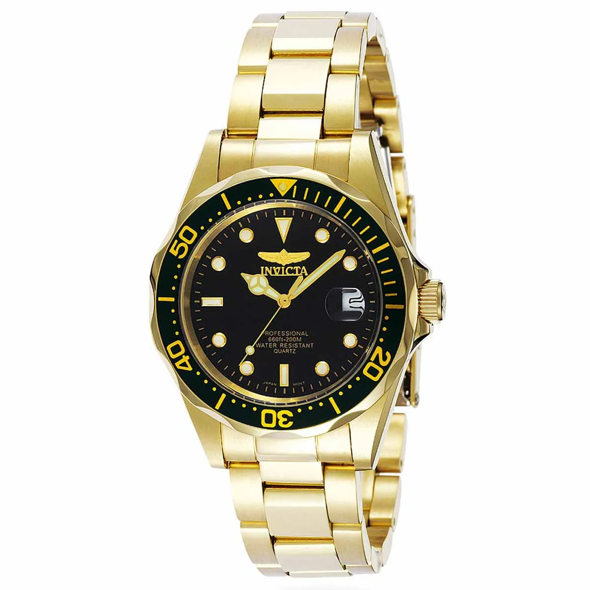 Invicta 8936 Men's Pro Diver Gold Plated SS Black Dial Watch