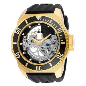 Invicta Men's Automatic Watch - Russian Diver Silver Skeleton Dial Black Band | 25625