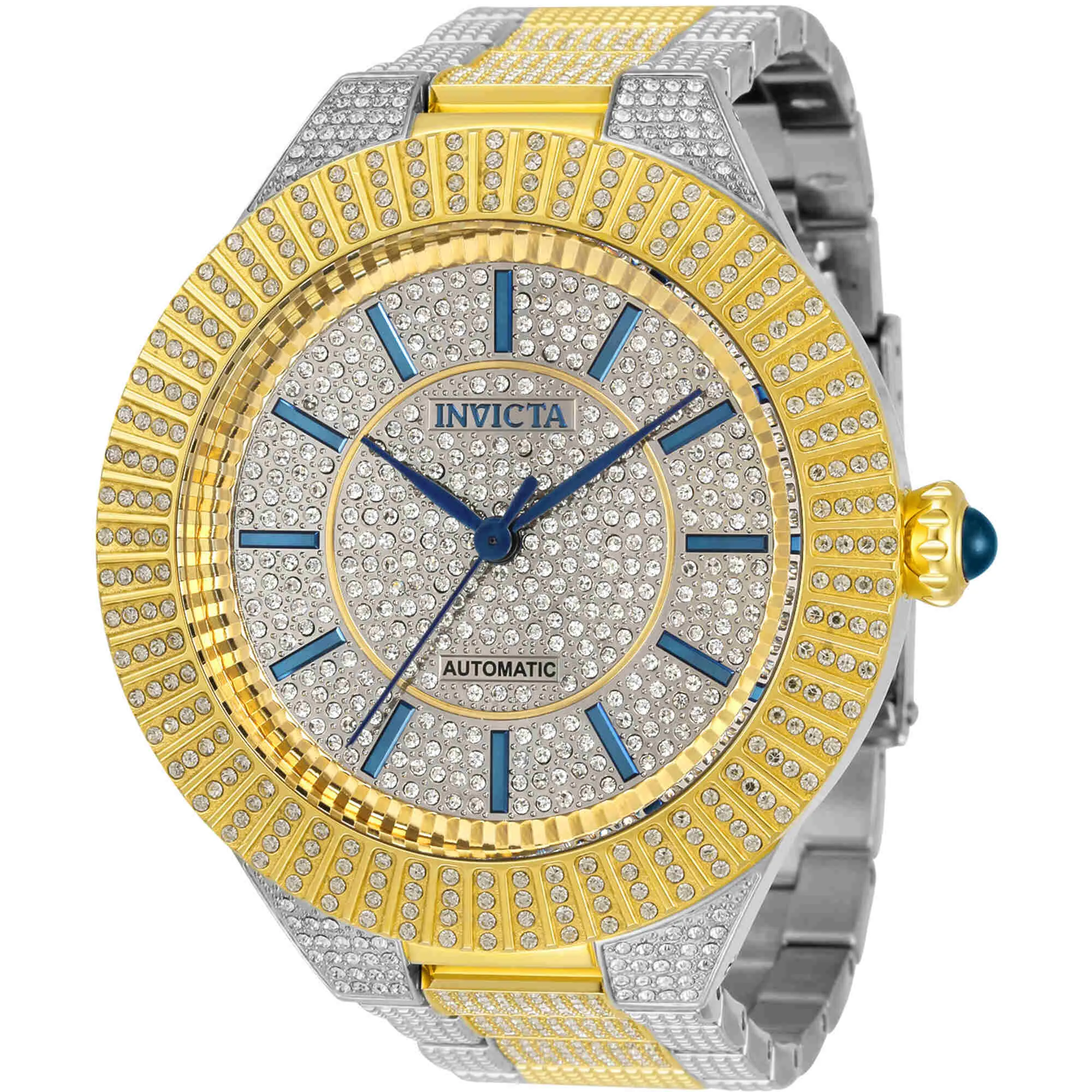 Invicta Men's Automatic Watch - Specialty Crystal Pave Dial Two Tone Bracelet | 34588