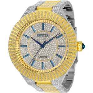 Invicta Men's Automatic Watch - Specialty Crystal Pave Dial Two Tone Bracelet | 34588