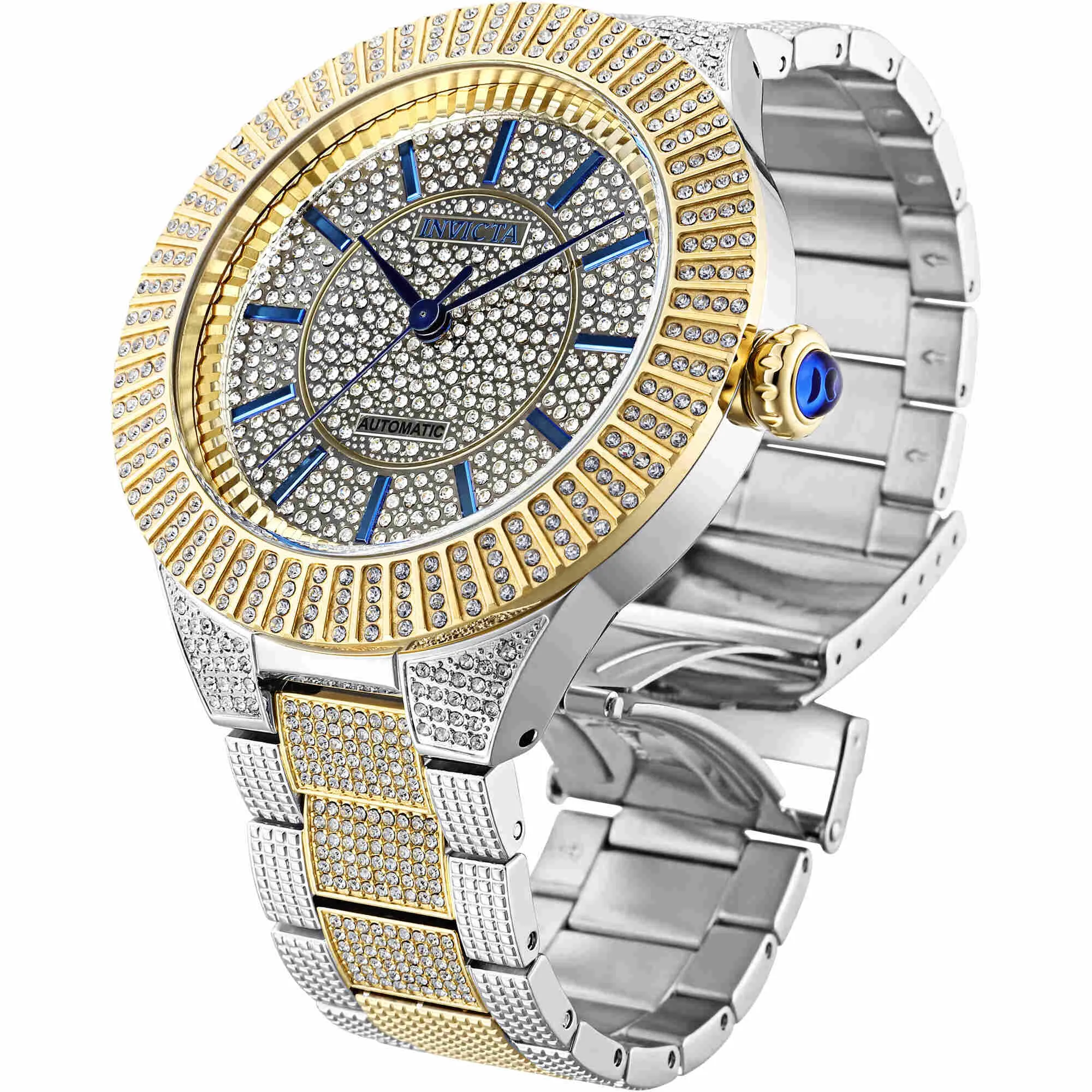 Invicta Men's Automatic Watch - Specialty Crystal Pave Dial Two Tone Bracelet | 34588