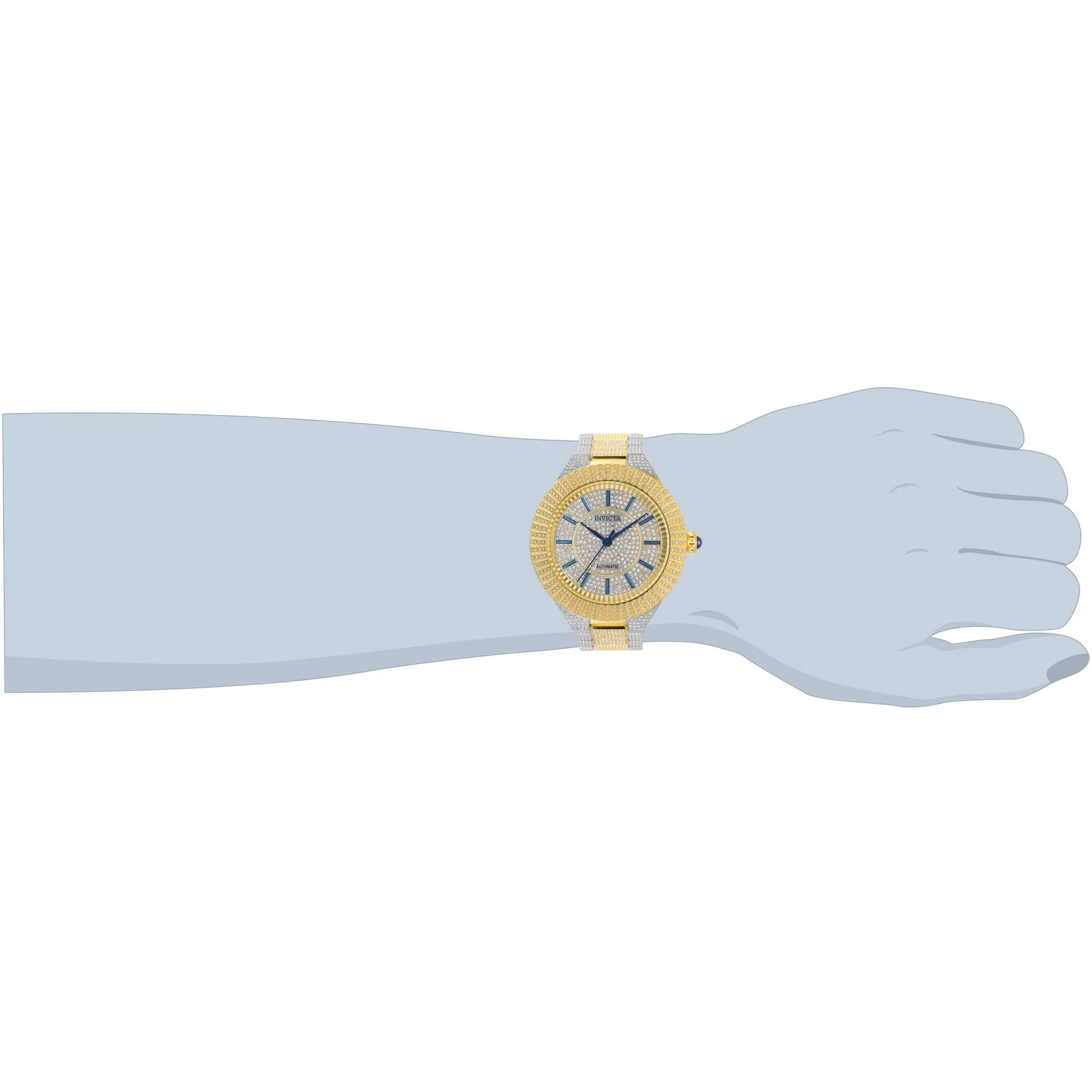 Invicta Men's Automatic Watch - Specialty Crystal Pave Dial Two Tone Bracelet | 34588