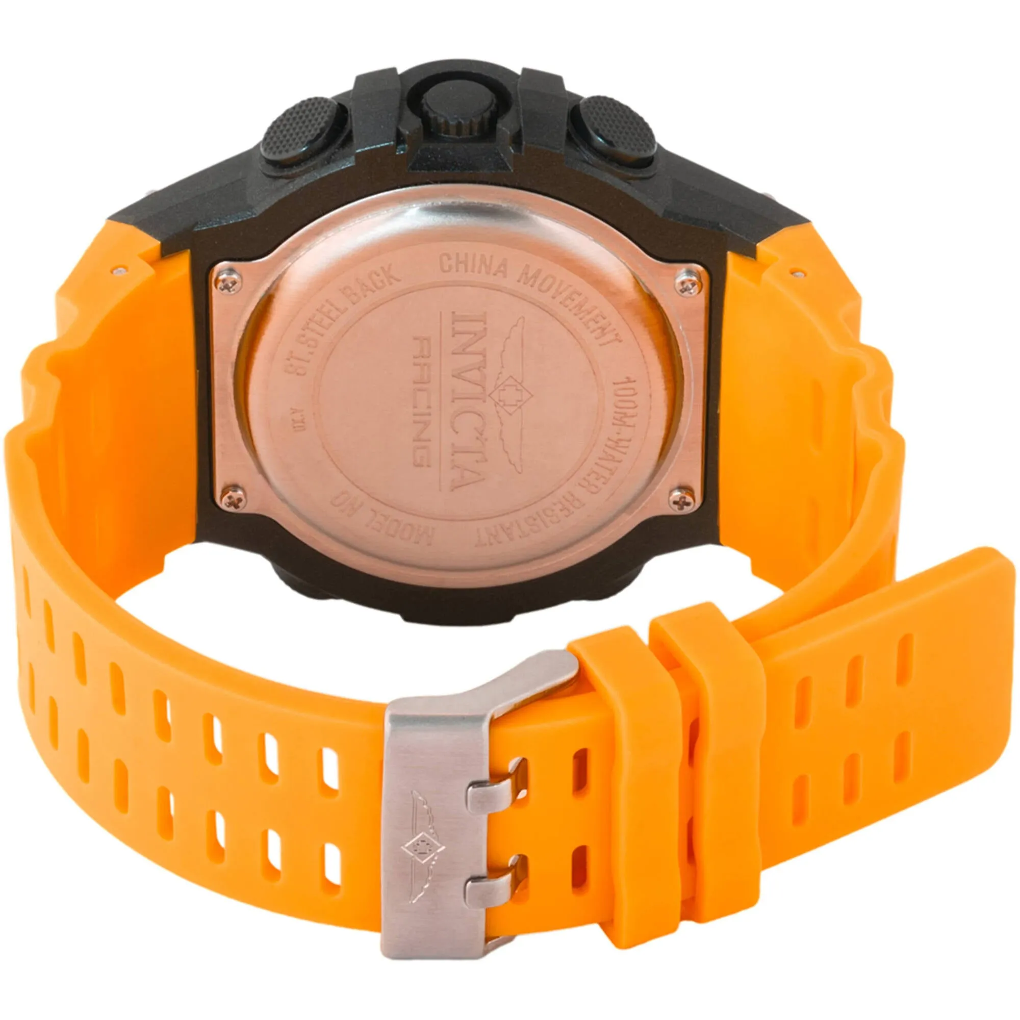 Invicta Men's Digital Watch - Invicta Racing Alarm Orange Polyurethane Strap | 48050