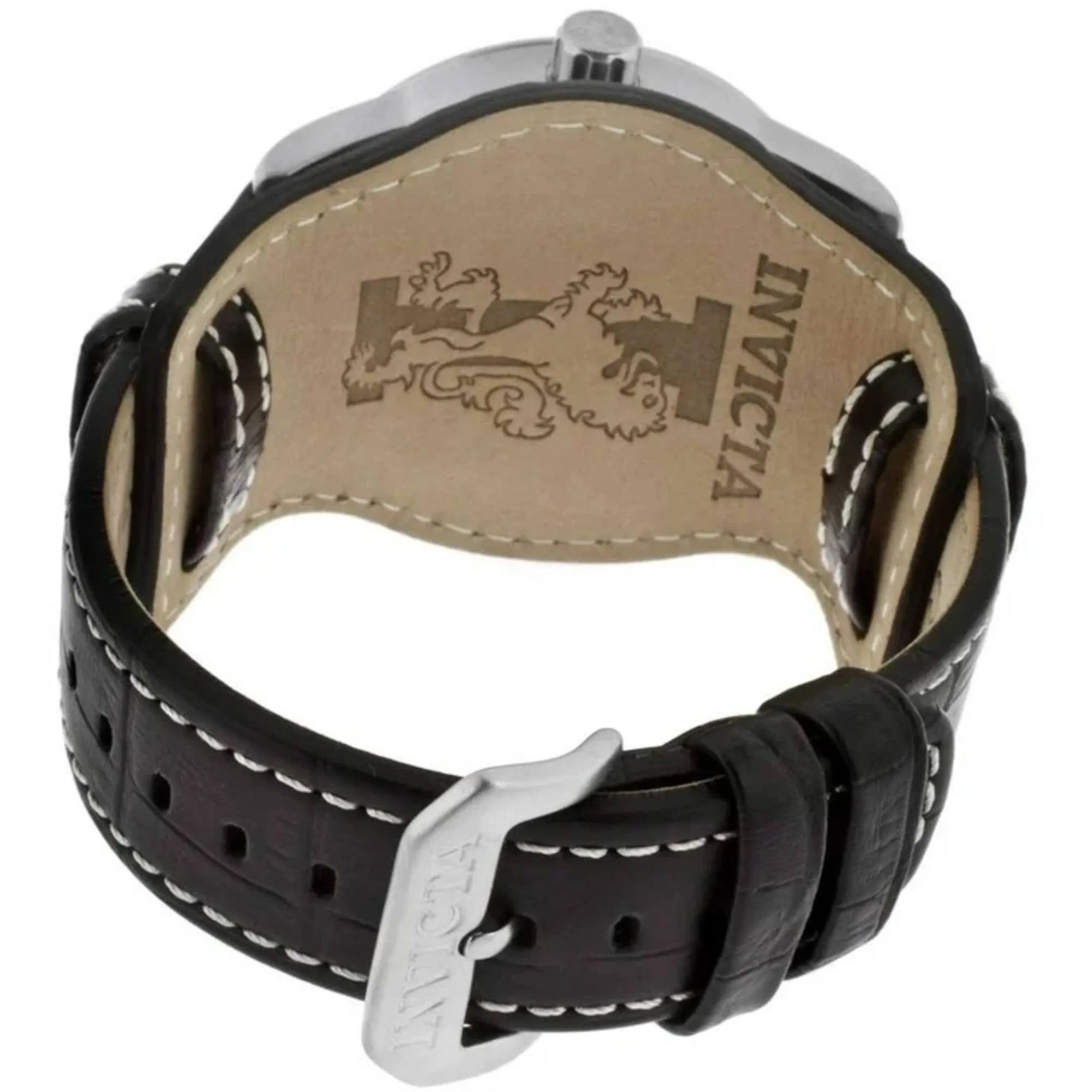 Invicta Men's Quartz Watch - I-Force Blue Dial Steel Case Black Leather Strap | 12972