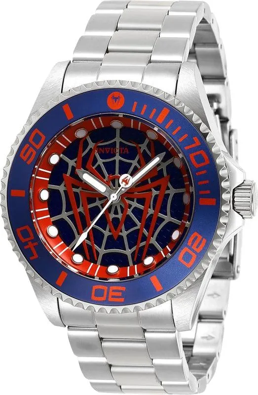 Invicta Men's Quartz Watch - Marvel Blue, Red & Silver Dial Bracelet | 29683