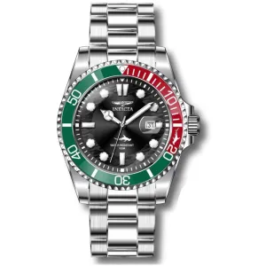 Invicta Men's Quartz Watch - Pro Diver Red and Green Rotating Bezel Black Dial | 44706