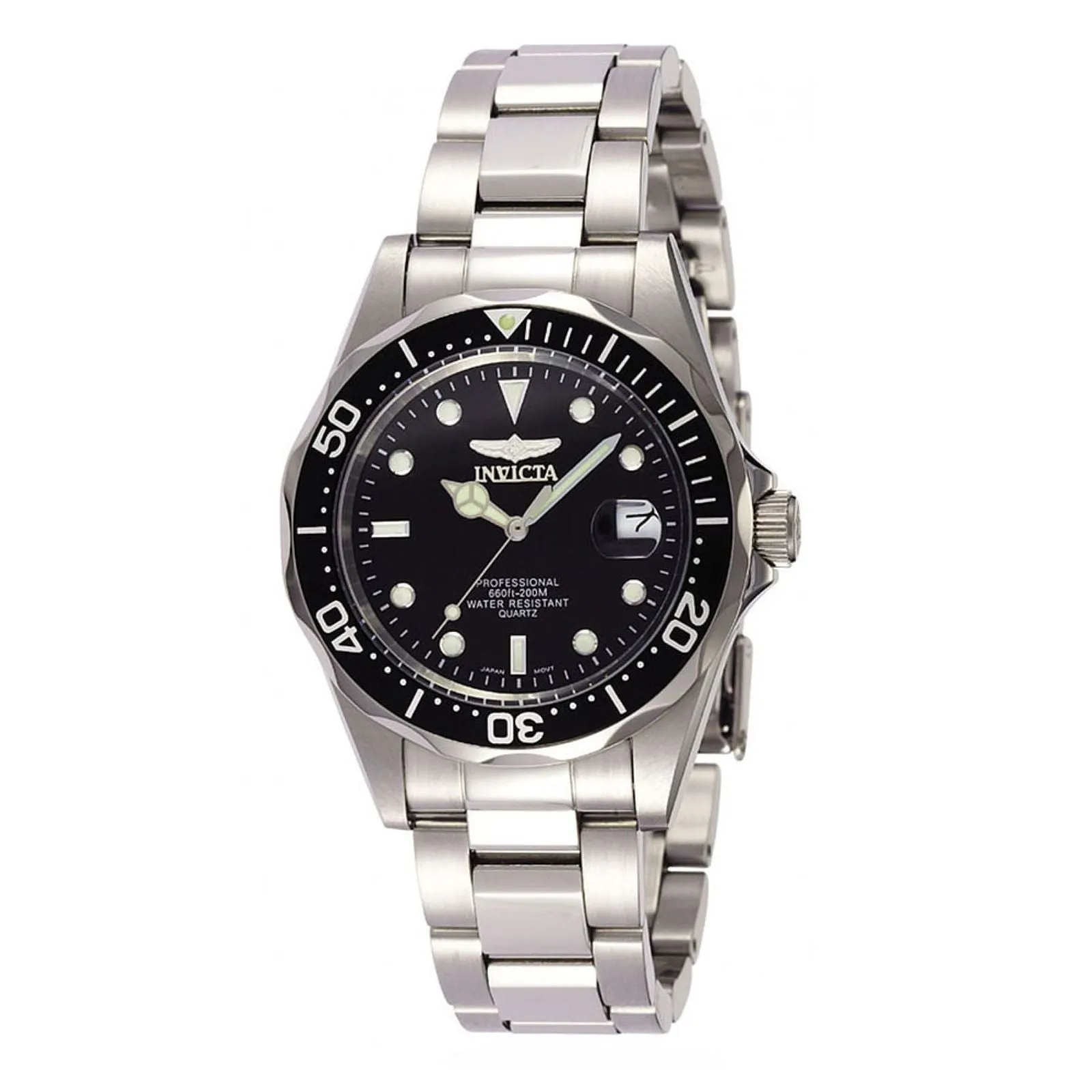 Invicta Men's Stainless Steel Quartz Watch - Pro Diver Black Dial Date | 8932