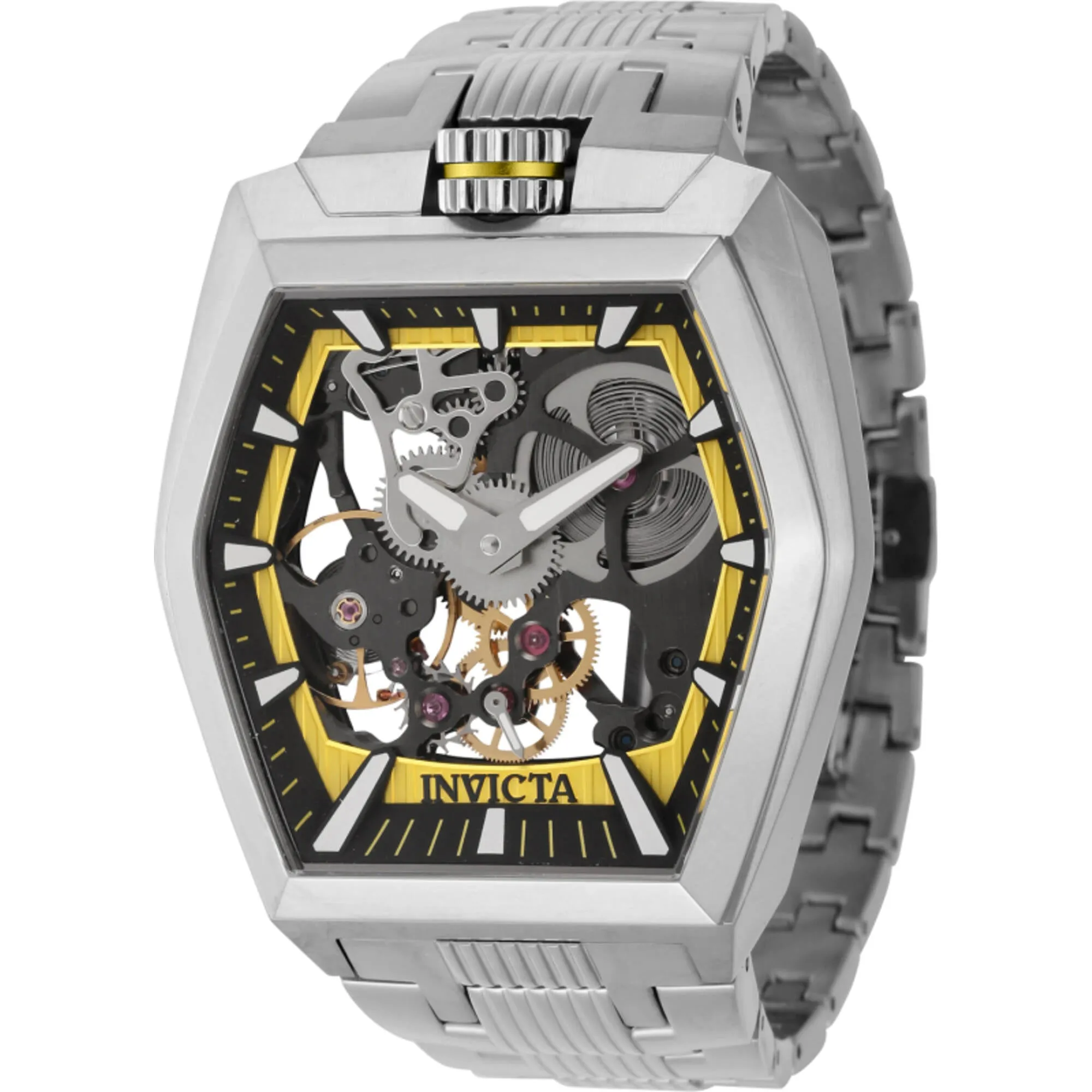 Invicta Men's Watch - Akula Mechanical Skeleton Dial Silver Tone Bracelet | 44012
