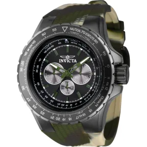 Invicta Men's Watch - Aviator Quartz Chrono Gunmetal and Green Dial Strap | 39307