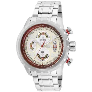 Invicta Men's Watch - Aviator Quartz Chronograph Beige Dial Steel Bracelet | 28143