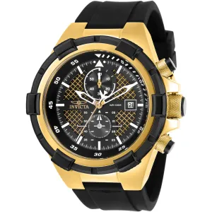 Invicta Men's Watch - Aviator Quartz Chronograph Black and Gold Dial Strap | 28100