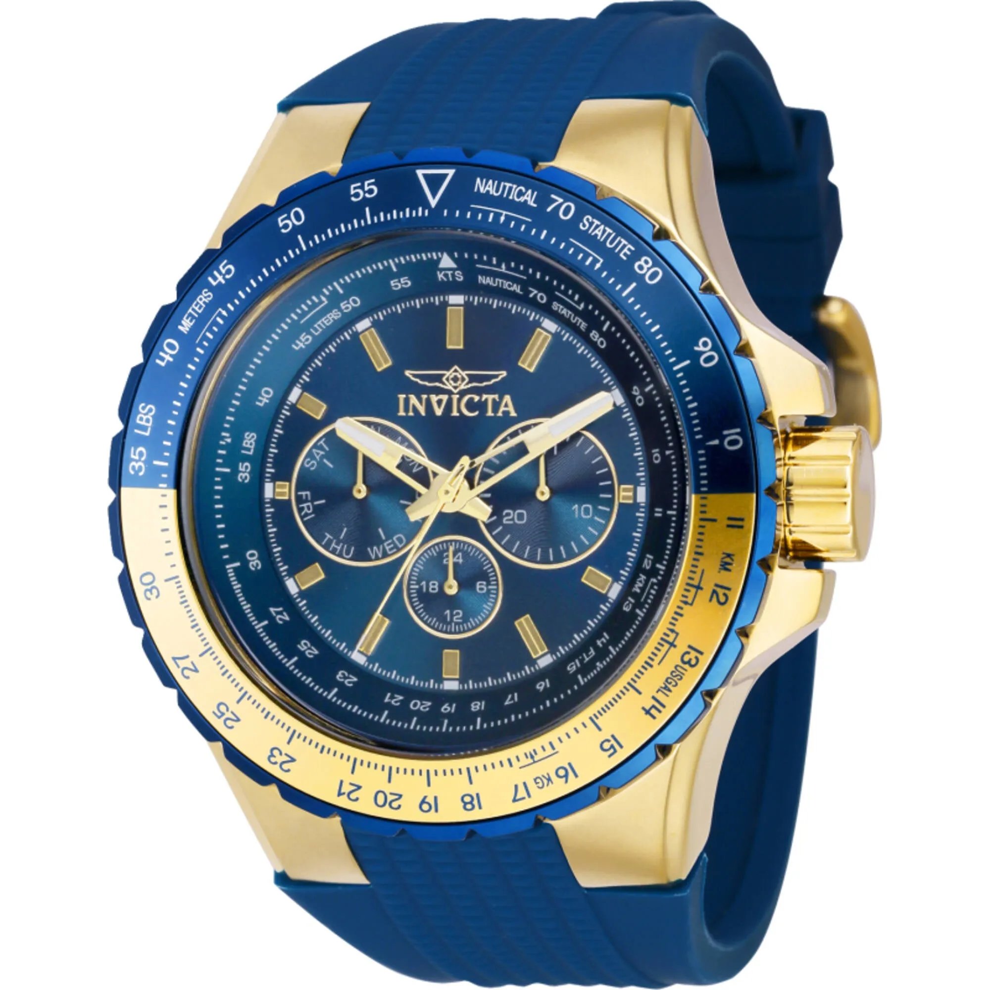 Invicta Men's Watch - Aviator Quartz Chronograph Blue Dial Silicone Strap | 39309