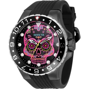 Invicta Men's Watch - Aviator Rotating Bezel Black Silicone Strap Quartz | 36854
