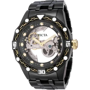 Invicta Men's Watch - Bolt Automatic Ghost Bridge Dial Black Steel Bracelet | 44028