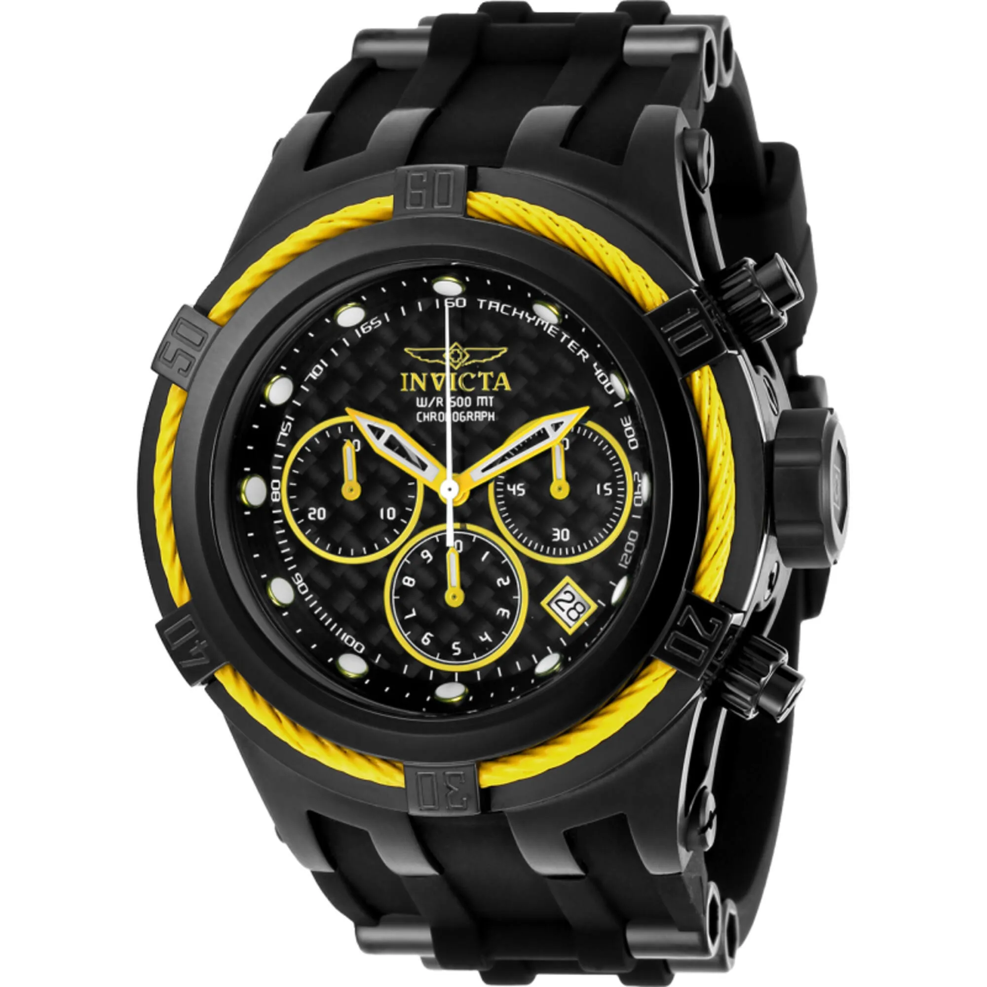 Invicta Men's Watch - Bolt Chronograph Quartz Yellow and Black Bezel Strap | 22451