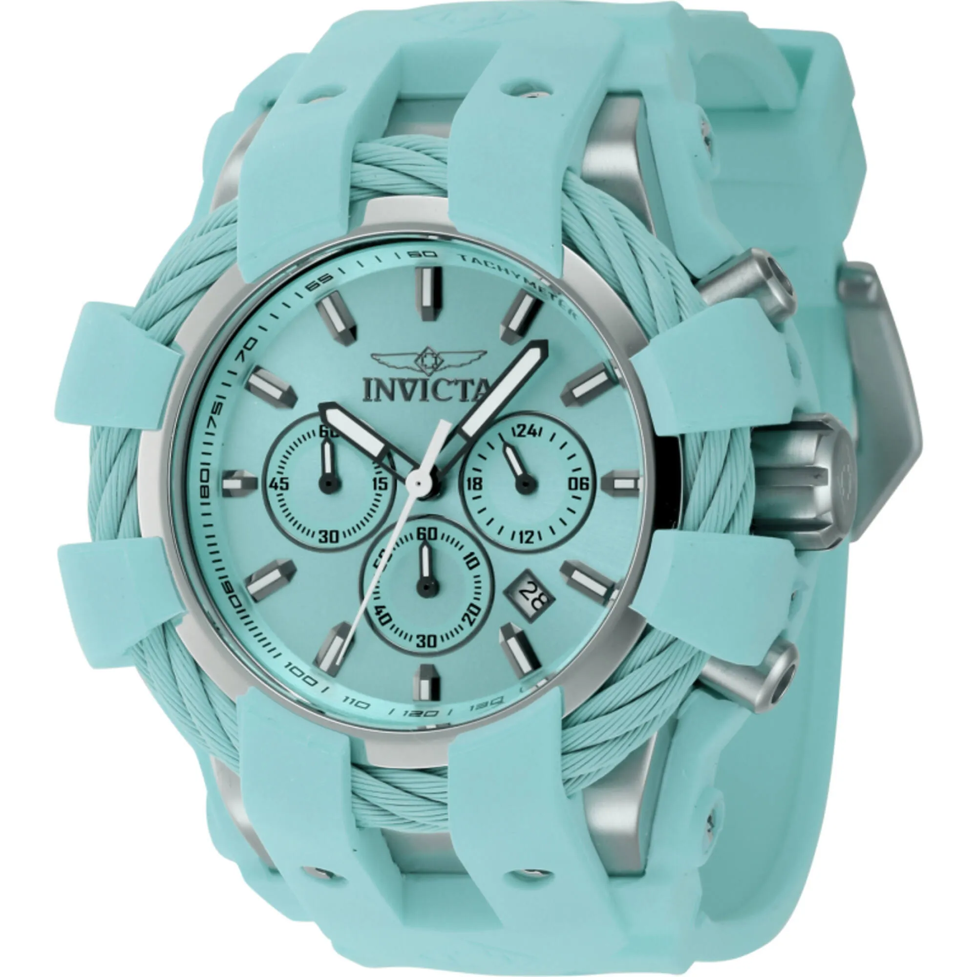 Invicta Men's Watch - Bolt Quartz Chronograph Turquoise Dial Silicone Strap | 45168