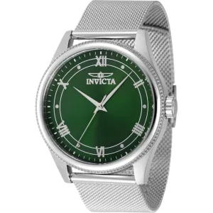 Invicta Men's Watch - Celestial Quartz Green Dial Silver Tone Mesh Bracelet | 48482