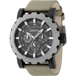 Invicta Men's Watch - I-Force Fixed Bezel Black Dial Green Strap Day-Date | 47588