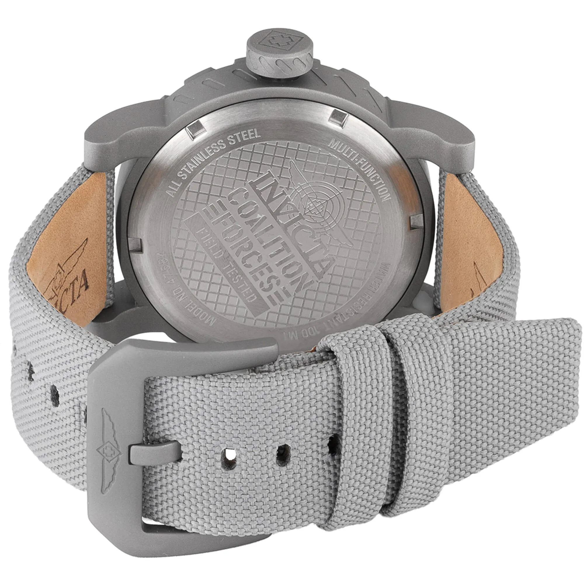 Invicta Men's Watch - I-Force Quartz Titanium Dial Light Grey Nylon Strap | 47584