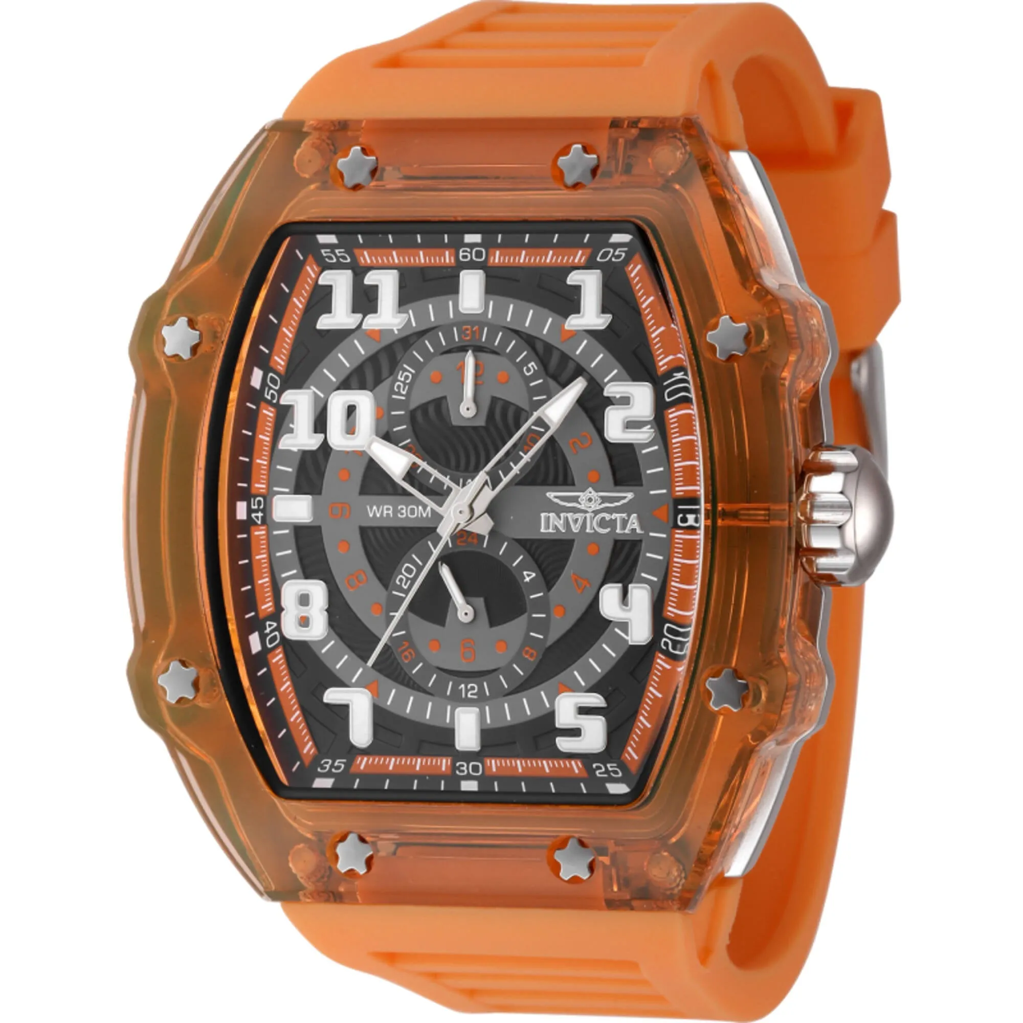 Invicta Men's Watch - Invicta Racing Quartz Black Dial Orange Silicone Strap | 48446