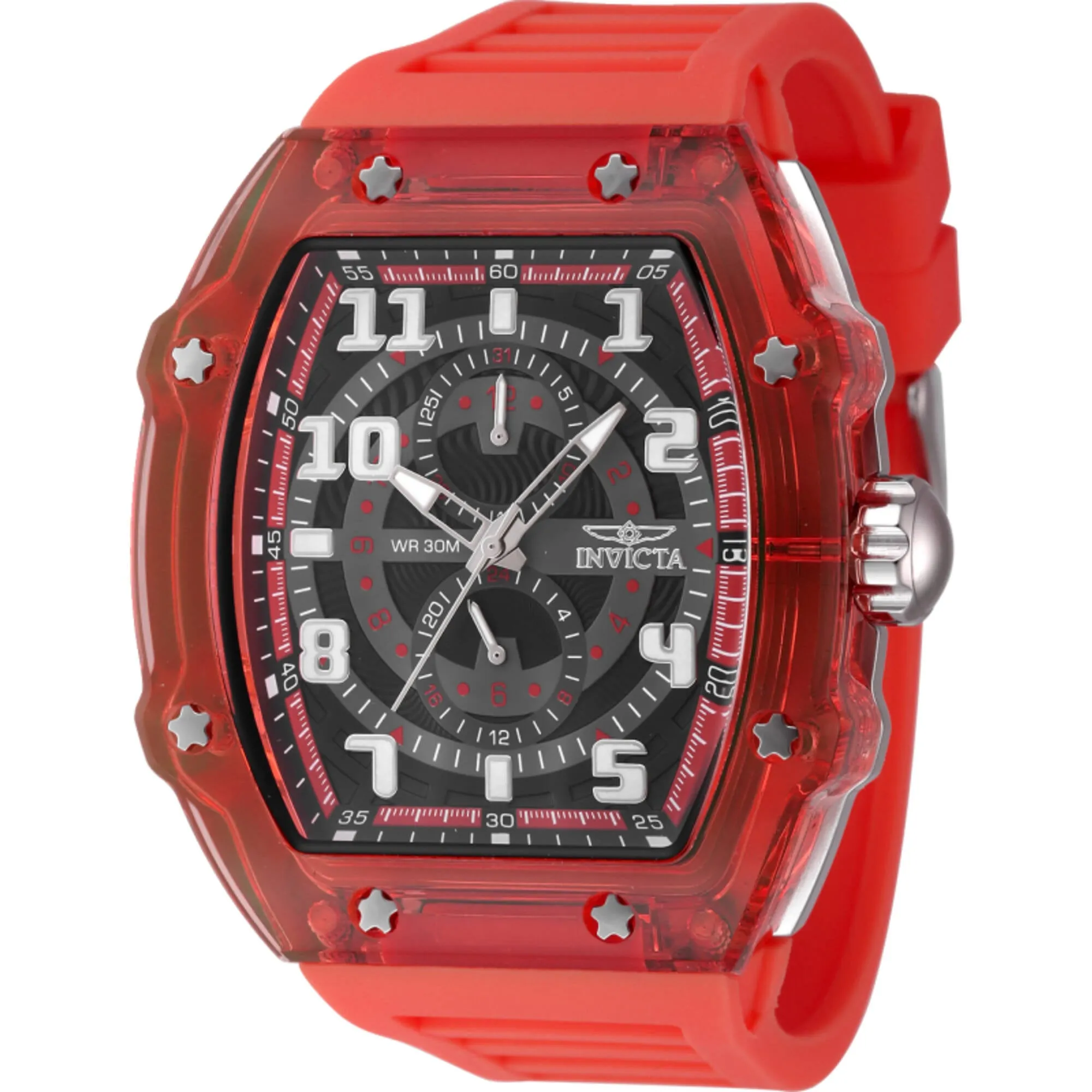 Invicta Men's Watch - Invicta Racing Quartz Black Dial Red Silicone Strap | 48448