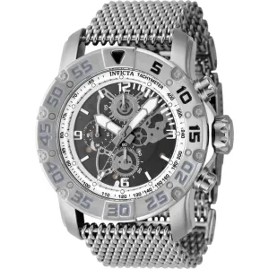 Invicta Men's Watch - Invicta Racing White, Steel, Black Bezel Mesh Bracelet | 48053