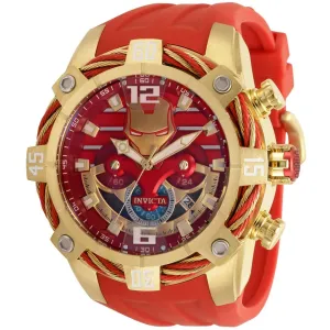 Invicta Men's Watch - Marvel Quartz Gold Tone, Red, White, Blue Dial Strap | 35092