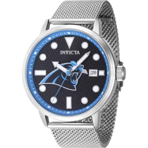 Invicta Men's Watch - NFL Carolina Panthers Black Dial Steel Mesh Bracelet | 47999