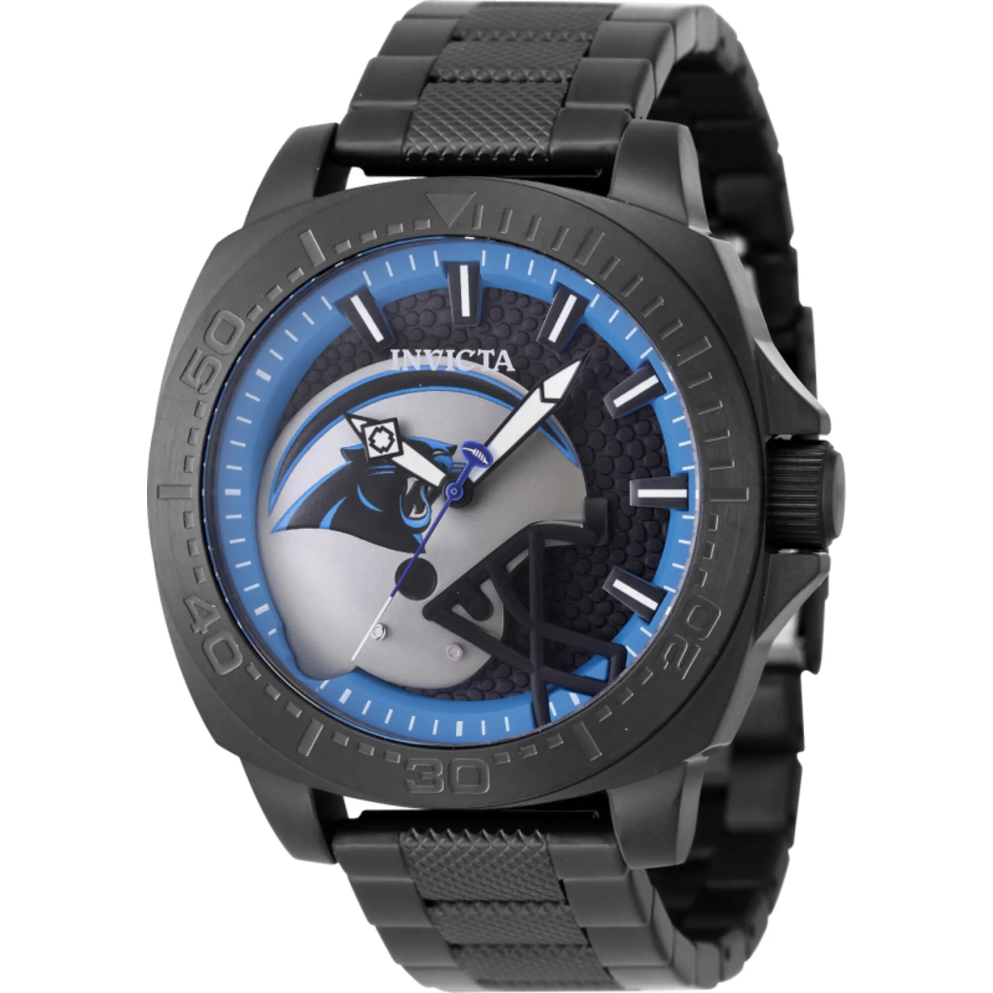 Invicta Men's Watch - NFL Carolina Panthers Blue and Black Dial Steel Bracelet | 47898