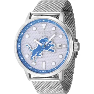 Invicta Men's Watch - NFL Detroit Lions Quartz Grey Dial Steel Mesh Bracelet | 47994