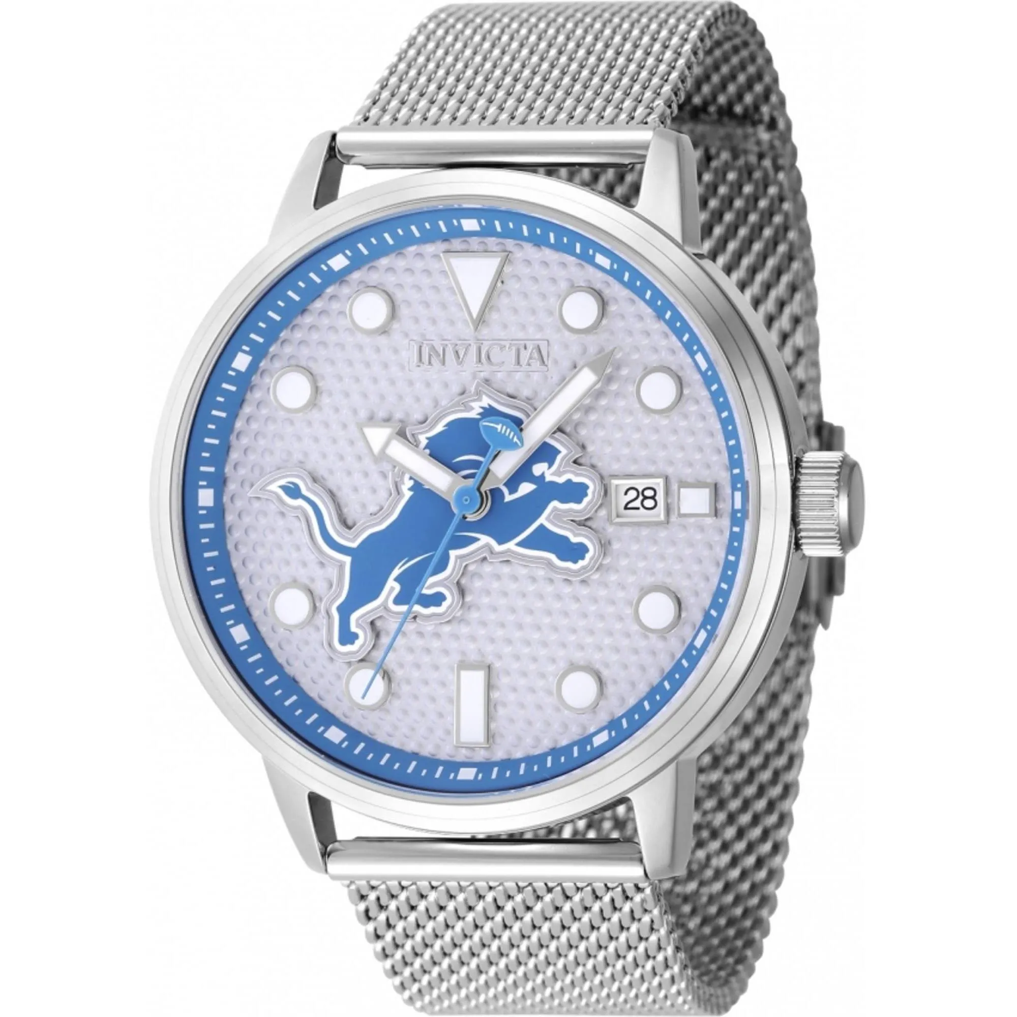 Invicta Men's Watch - NFL Detroit Lions Quartz Grey Dial Steel Mesh Bracelet | 47994