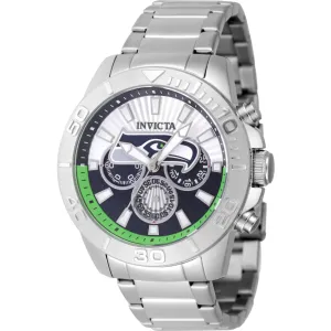 Invicta Men's Watch - NFL Seattle Seahawks Quartz Chrono Silver Tone Bracelet | 47953