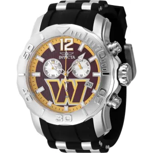 Invicta Men's Watch - NFL Washington Commanders Chrono Black and Silver Strap | 48009