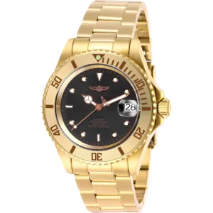 Invicta Men's Watch - Pro Diver Automatic Black Dial Yellow Gold Bracelet | 28664
