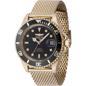 Invicta Men's Watch - Pro Diver Automatic Black Dial Yellow Gold Bracelet | 47722