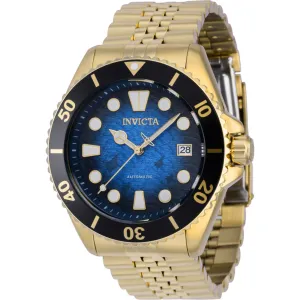 Invicta Men's Watch - Pro Diver Automatic Blue Dial Yellow Gold Steel Bracelet | 39879