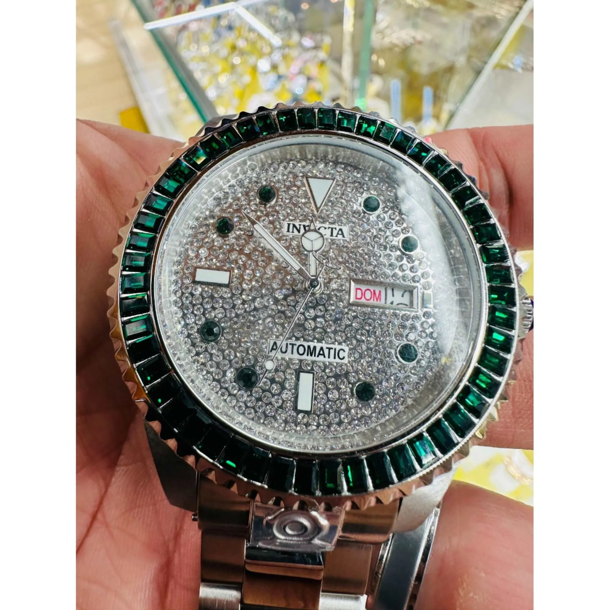 Invicta Men's Watch - Pro Diver Automatic Silver Tone and Pave Dial Bracelet | 33056