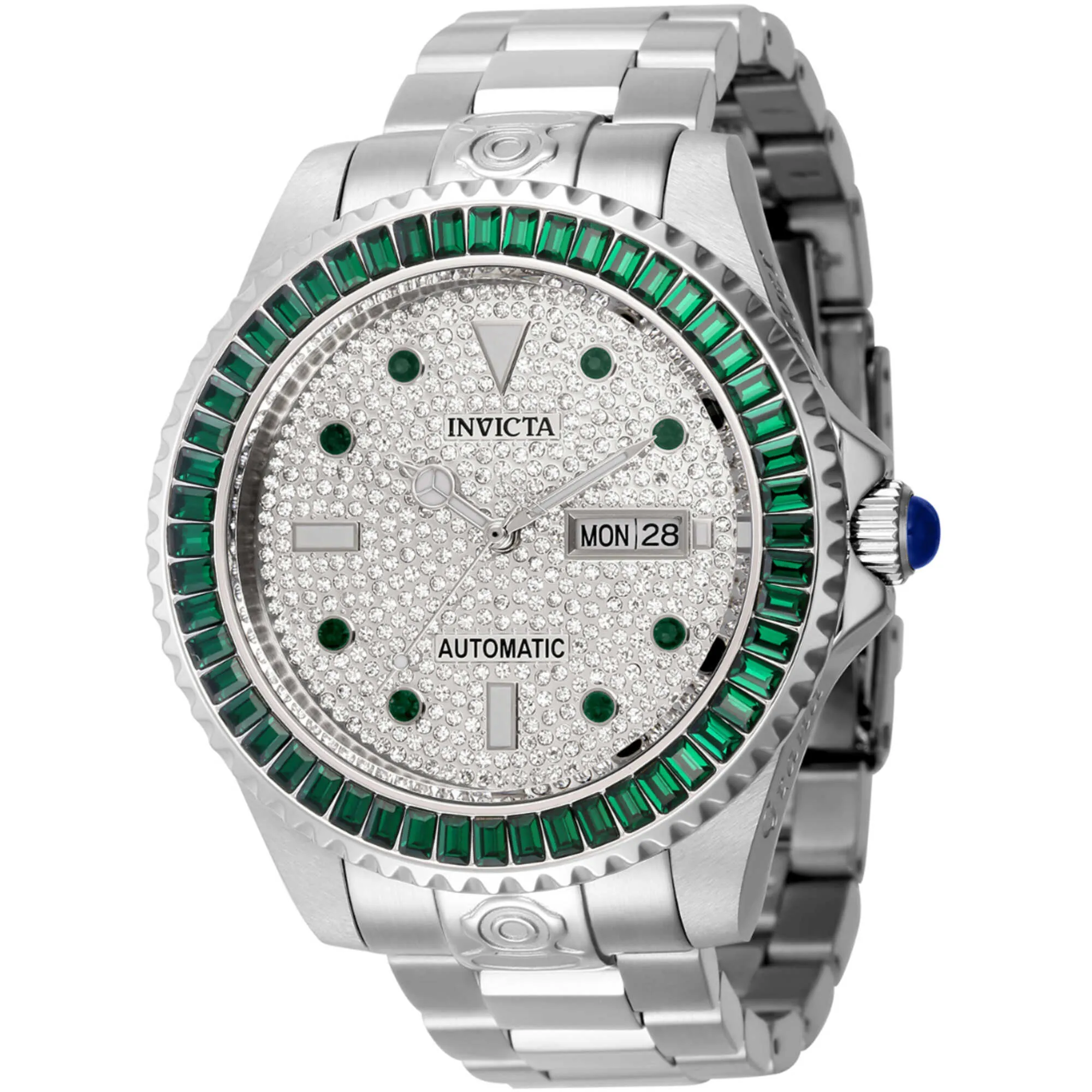 Invicta Men's Watch - Pro Diver Automatic Silver Tone and Pave Dial Bracelet | 33056